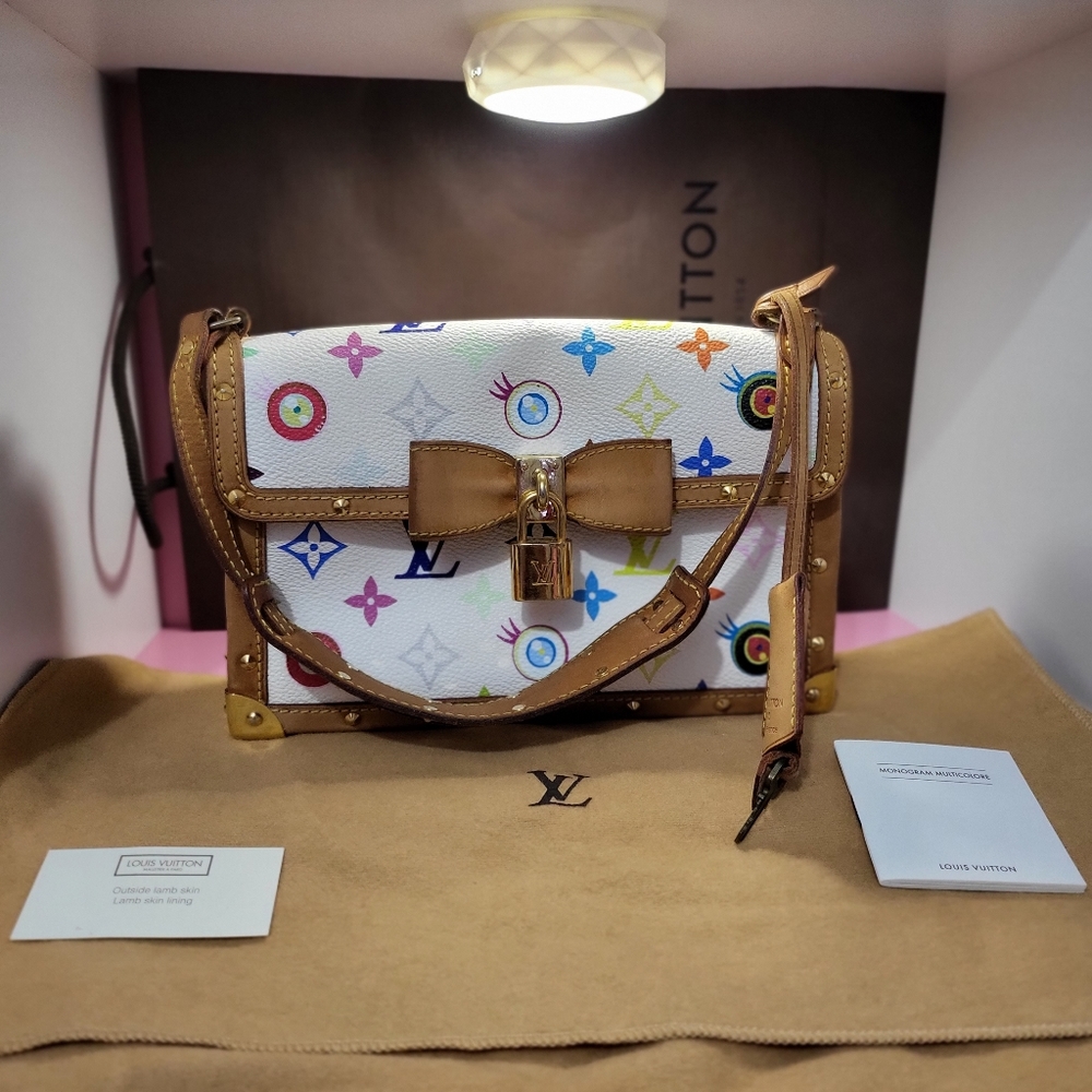 ◇◇ LOUIS VUITTONWhite Monogram Multicolore Eye Miss You Bag ◇◇